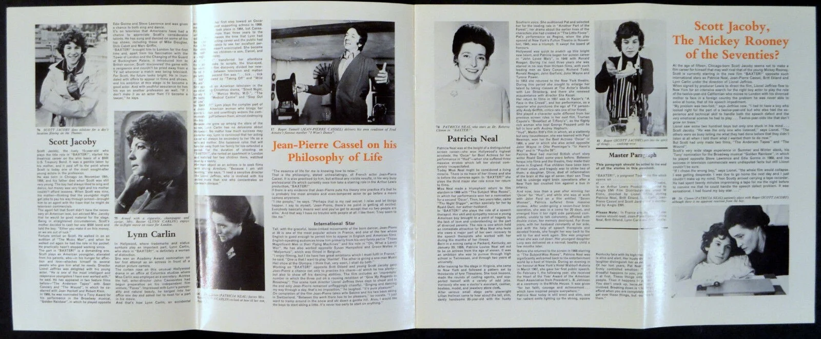 BAXTER! 1972 Patricia Neal, Jean-Pierre Cassel, Britt Ekland UK PRESSBOOK, изображение 2