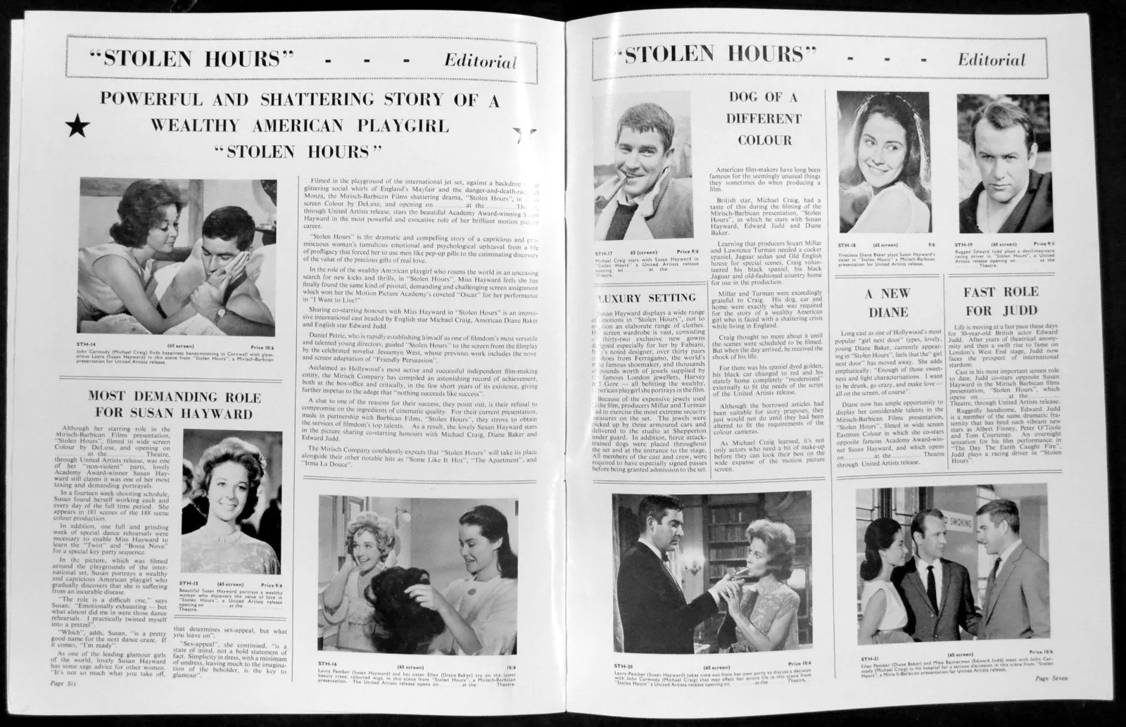 STOLEN HOURS 1963 Susan Hayward, Michael Craig, Diane Baker UK CAMPAIGN BOOK, image 2