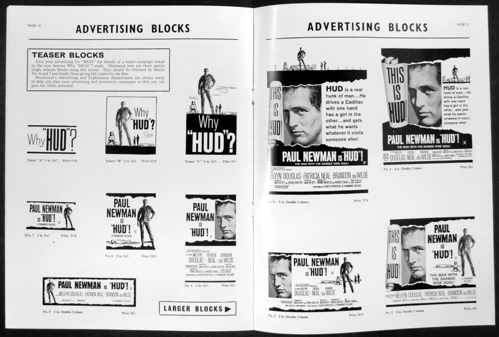 HUD 1963 Paul Newman, Melvyn Douglas, Patricia Neal Brandon DeWilde UK PRESSBOOK, изображение 2