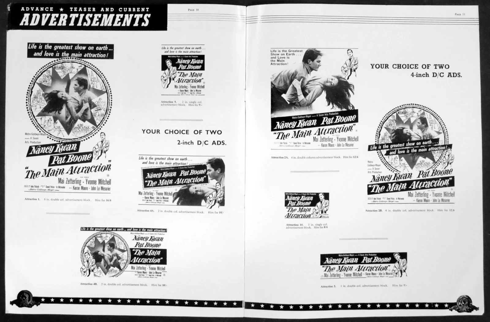 MAIN ATTRACTION 1962 Pat Boone, Nancy Kwan, Mai Zetterling UK PRESSBOOK, изображение 2