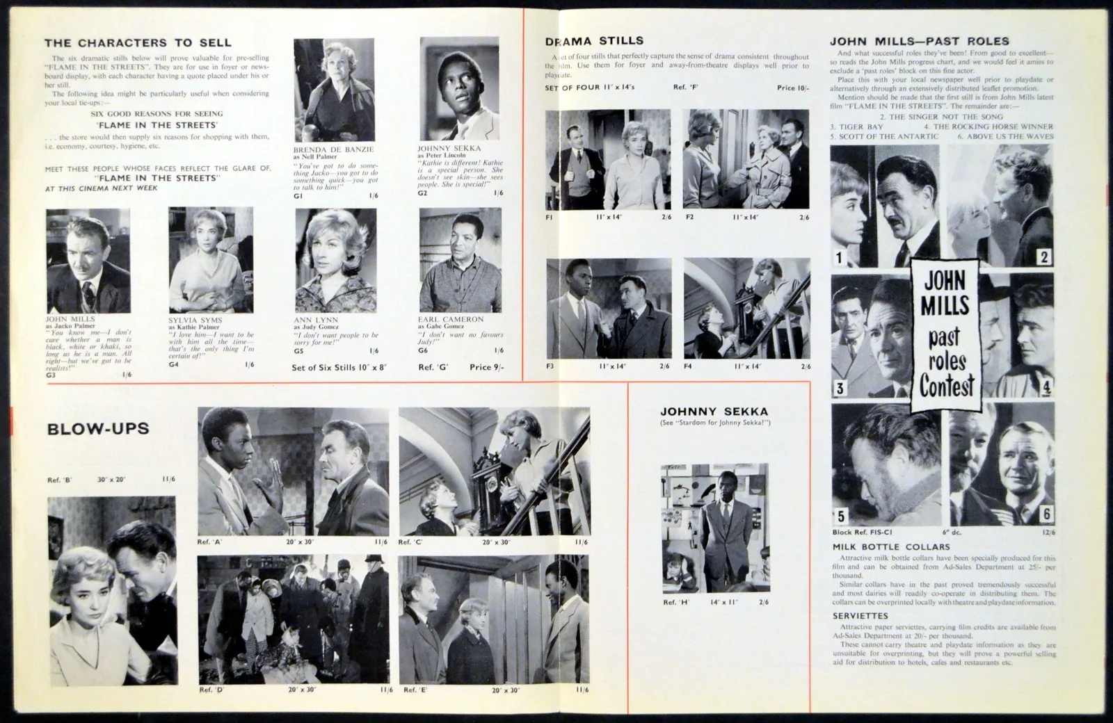 FLAME IN THE STREETS 1961 John Mills, Sylvia Syms, Brenda De Banzie UK PRESSBOOK, изображение 2