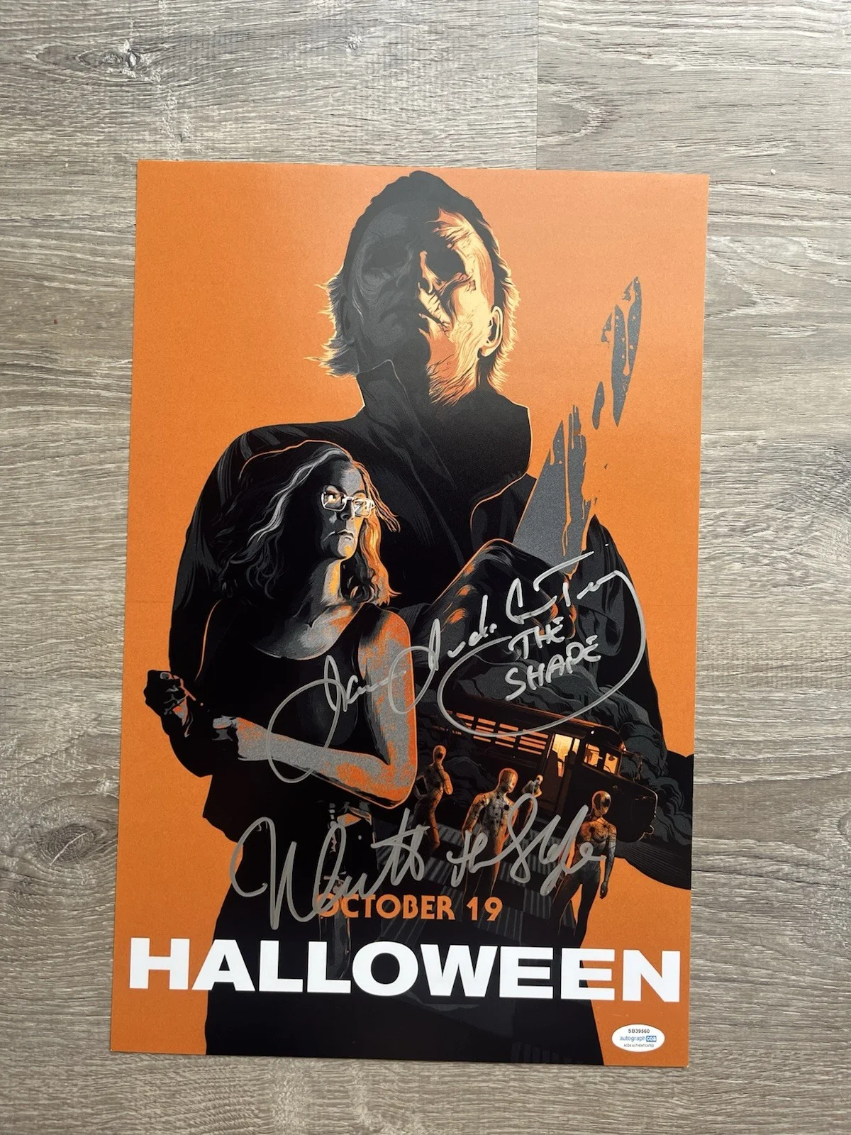 Nick Castle James Jude Courtney Signed Michael Myers 11x17 Photo ACOA Halloween, изображение 2
