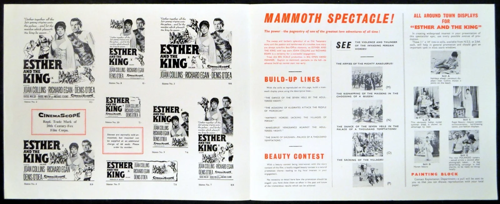 ESTHER AND THE KING 1960 Joan Collins, Richard Egan Denis O'Dea UK CAMPAIGN BOOK, image 2