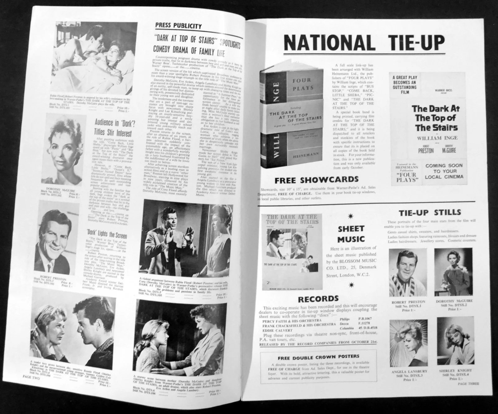 DARK AT THE TOP OF THE STAIRS 1960 Robert Preston, Dorothy McGuire CAMPAIGN BOOK, изображение 2