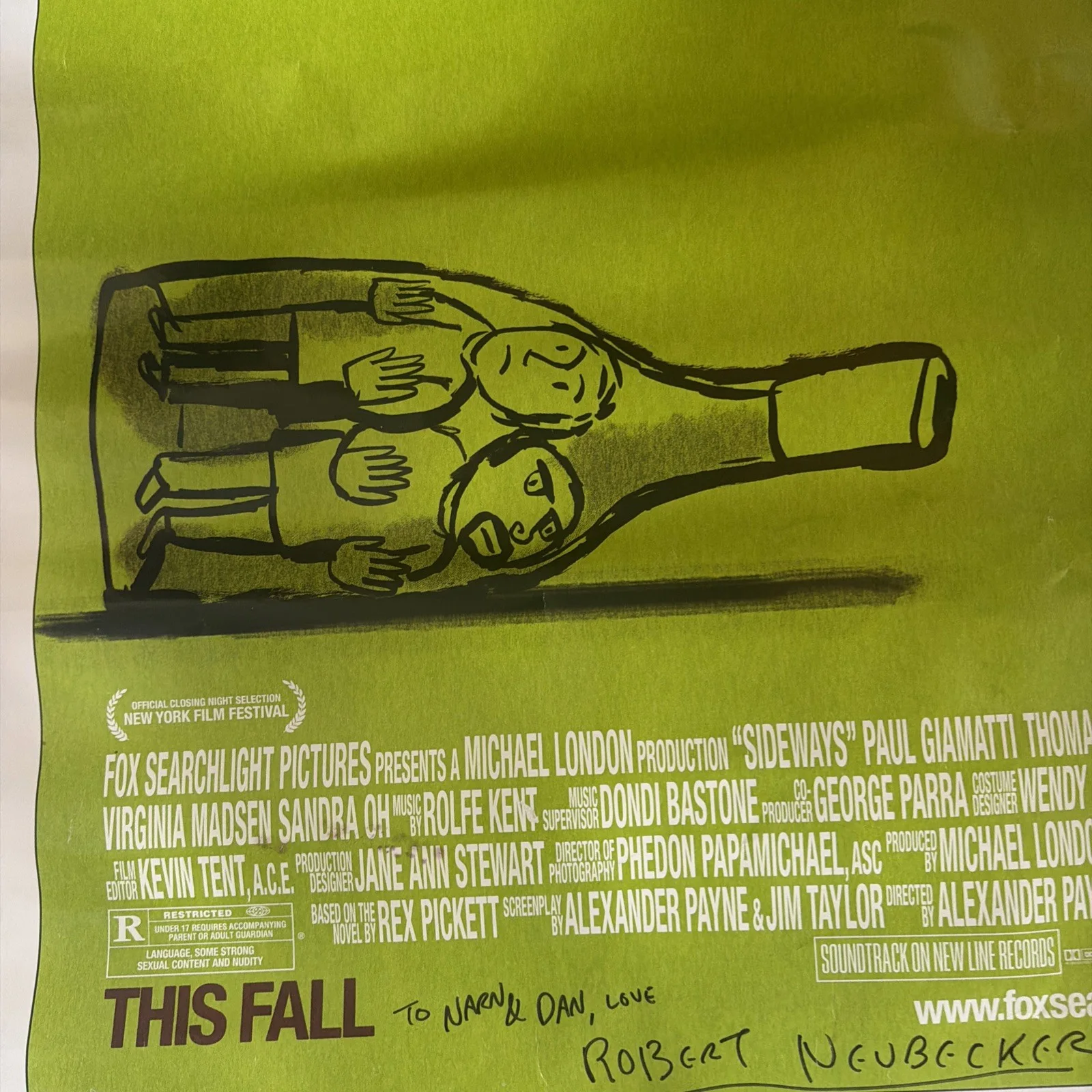Sideways Poster Signed By Robert Neubecker, Illustrater, image 5