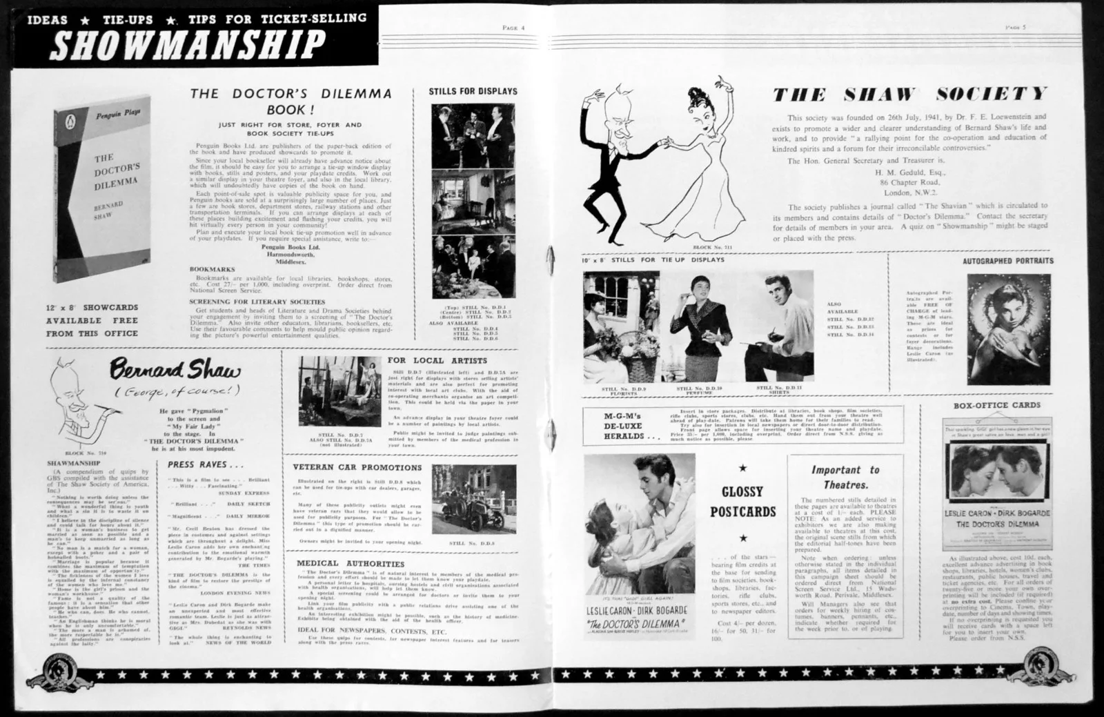 DOCTOR’S DILEMMA 1959 Leslie Caron, Dirk Bogarde, Alastair Sim UK PRESSBOOK, изображение 2
