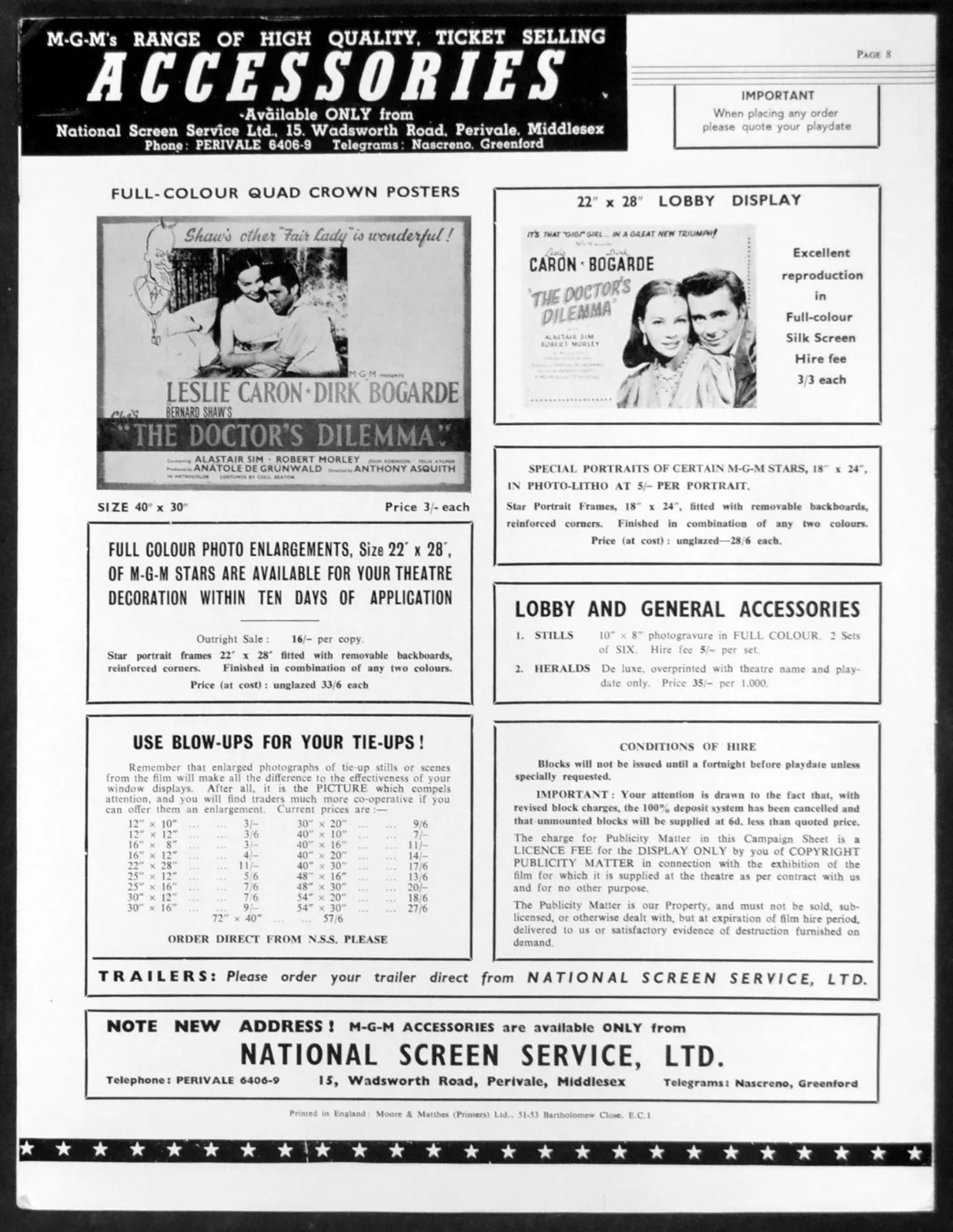 DOCTOR’S DILEMMA 1959 Leslie Caron, Dirk Bogarde, Alastair Sim UK PRESSBOOK, изображение 4