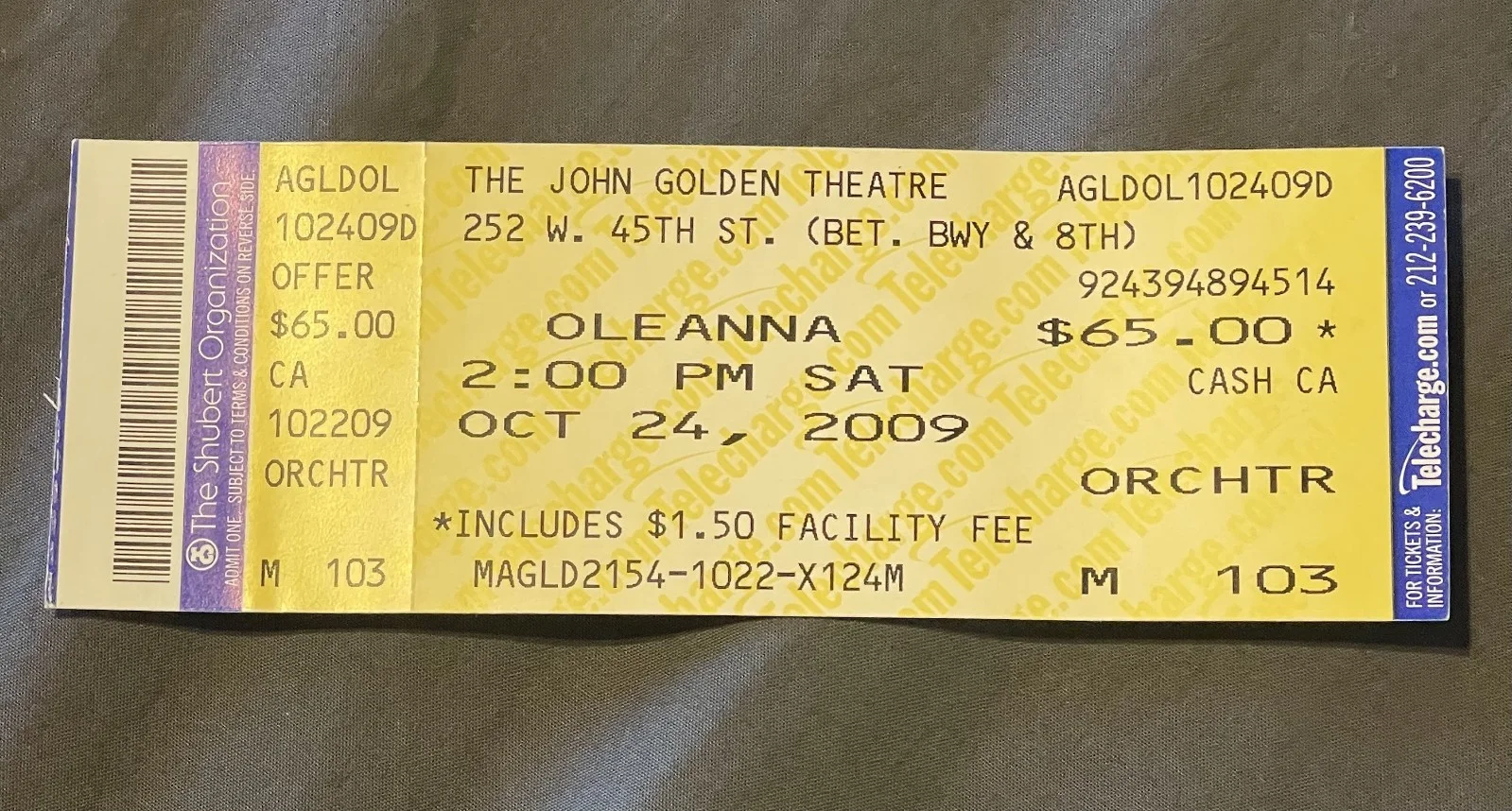 Bill Pullman — Bill Pullman Signed "Oleanna" Broadway Playbill with Ticket Stub - October 2009, image 4