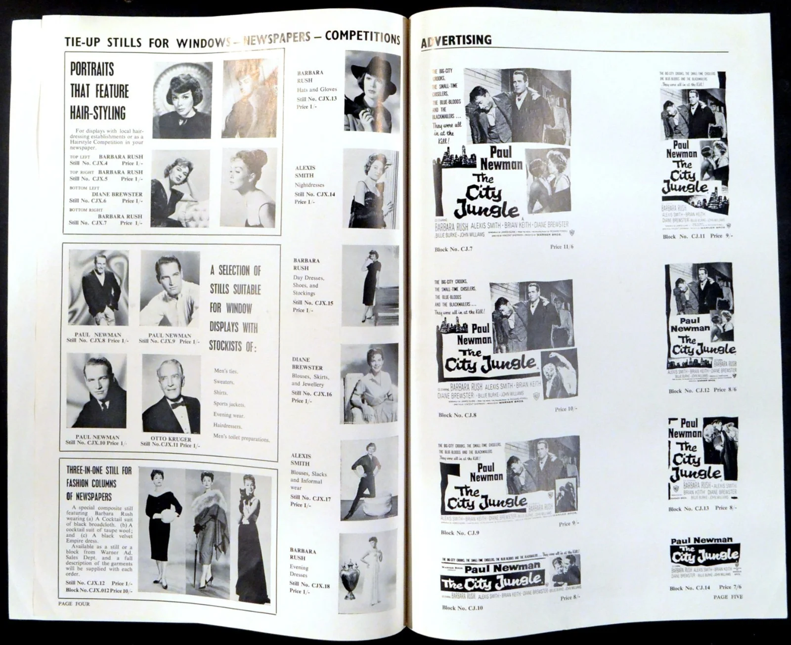 CITY JUNGLE 1959 Paul Newman, Barbara Rush, Alexis Smith UK CAMPAIGN BOOK, изображение 3