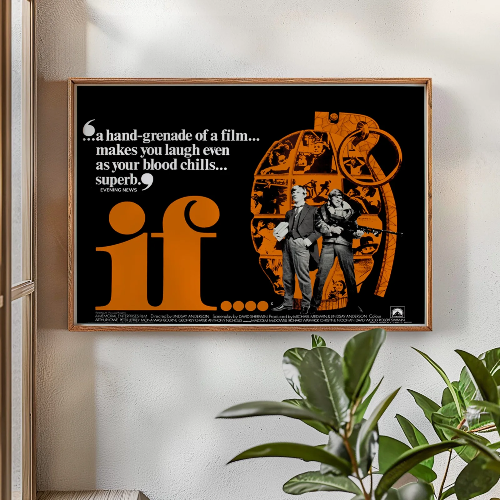 If - 1968 Avant Garde Surrealist Film Restored 30" x 40" UK Quad Poster, изображение 2