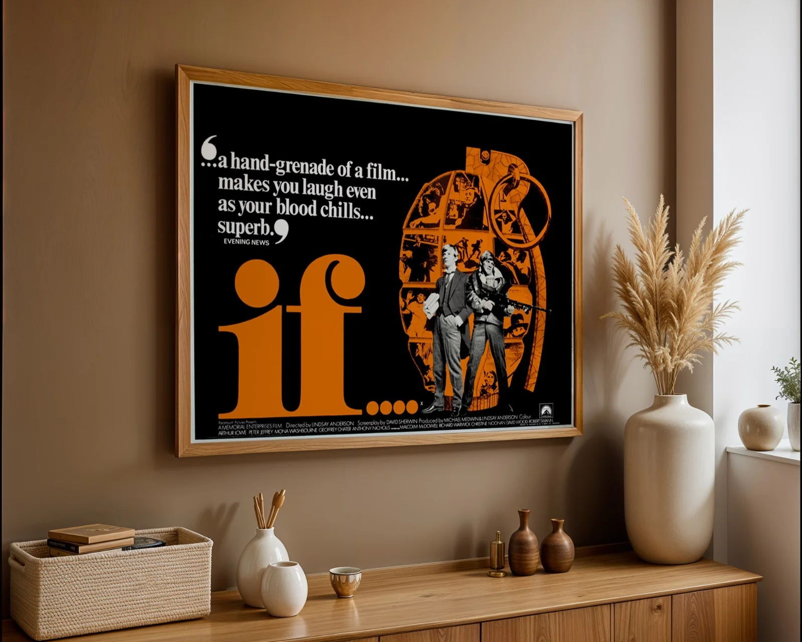 If - 1968 Avant Garde Surrealist Film Restored 30" x 40" UK Quad Poster, изображение 3