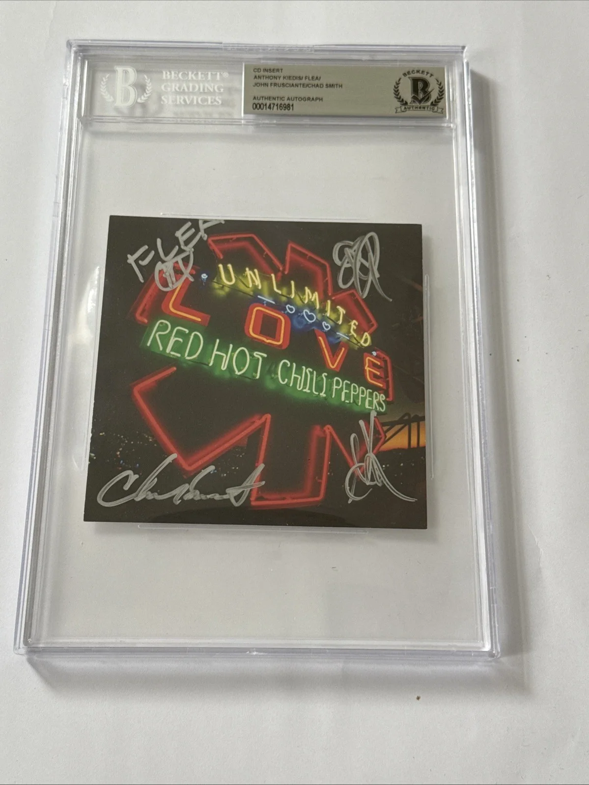 Red Hot Chili Peppers Signed Unlimited Love Kiedis Frusciante BGS COA Slab RHCP, изображение 2