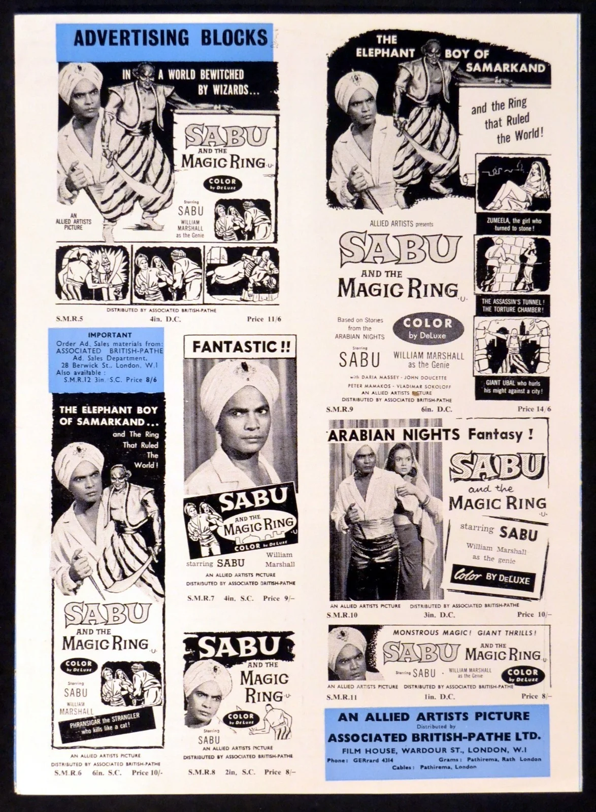 SABU AND THE MAGIC RING 1957 Sabu, William Marshall, Daria Massey CAMPAIGN BOOK, изображение 2