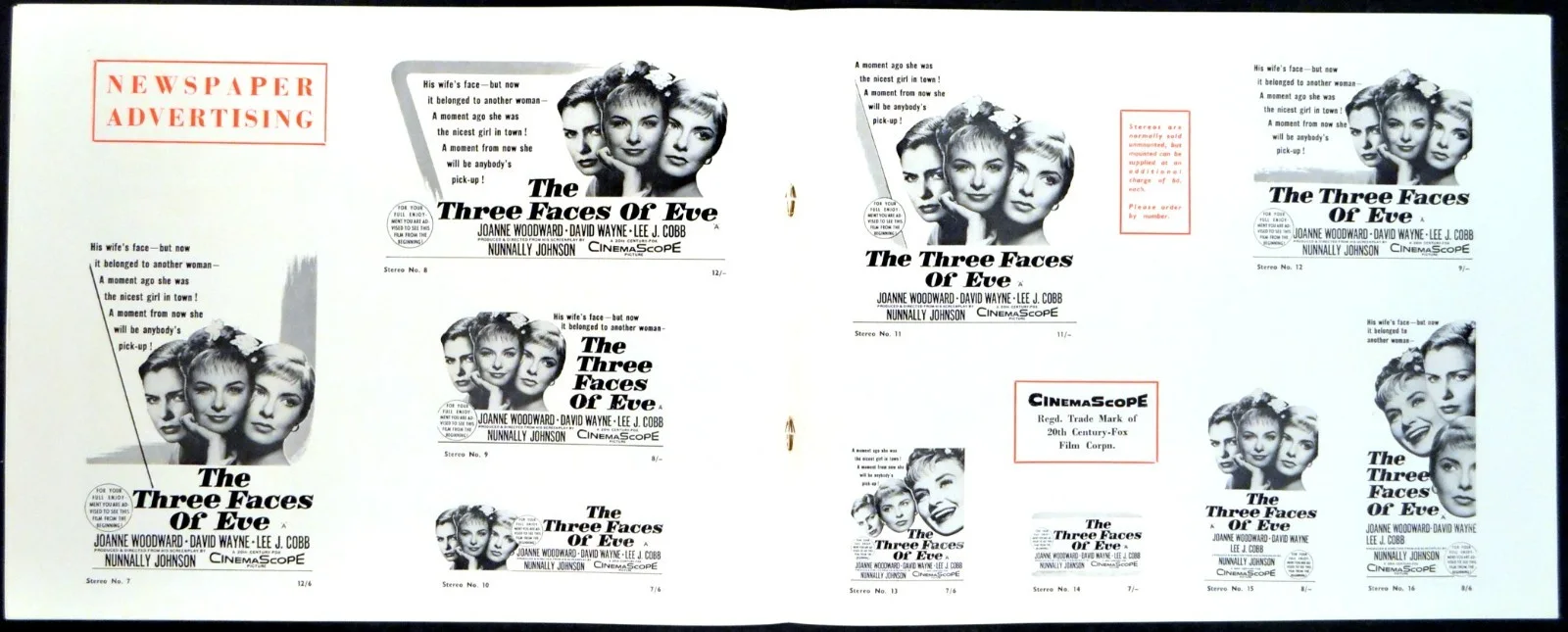 THREE FACES OF EVE 1957 Joanne Woodward, David Wayne, Lee J. Cobb CAMPAIGN BOOK, изображение 2