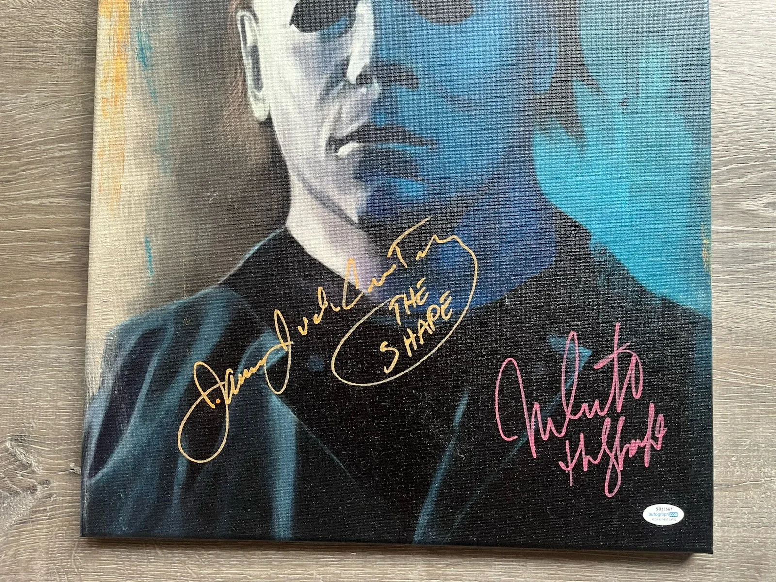 Nick Castle James Jude Courtney Signed Michael Myers 16x20 Canvas ACOA The Shape, изображение 3
