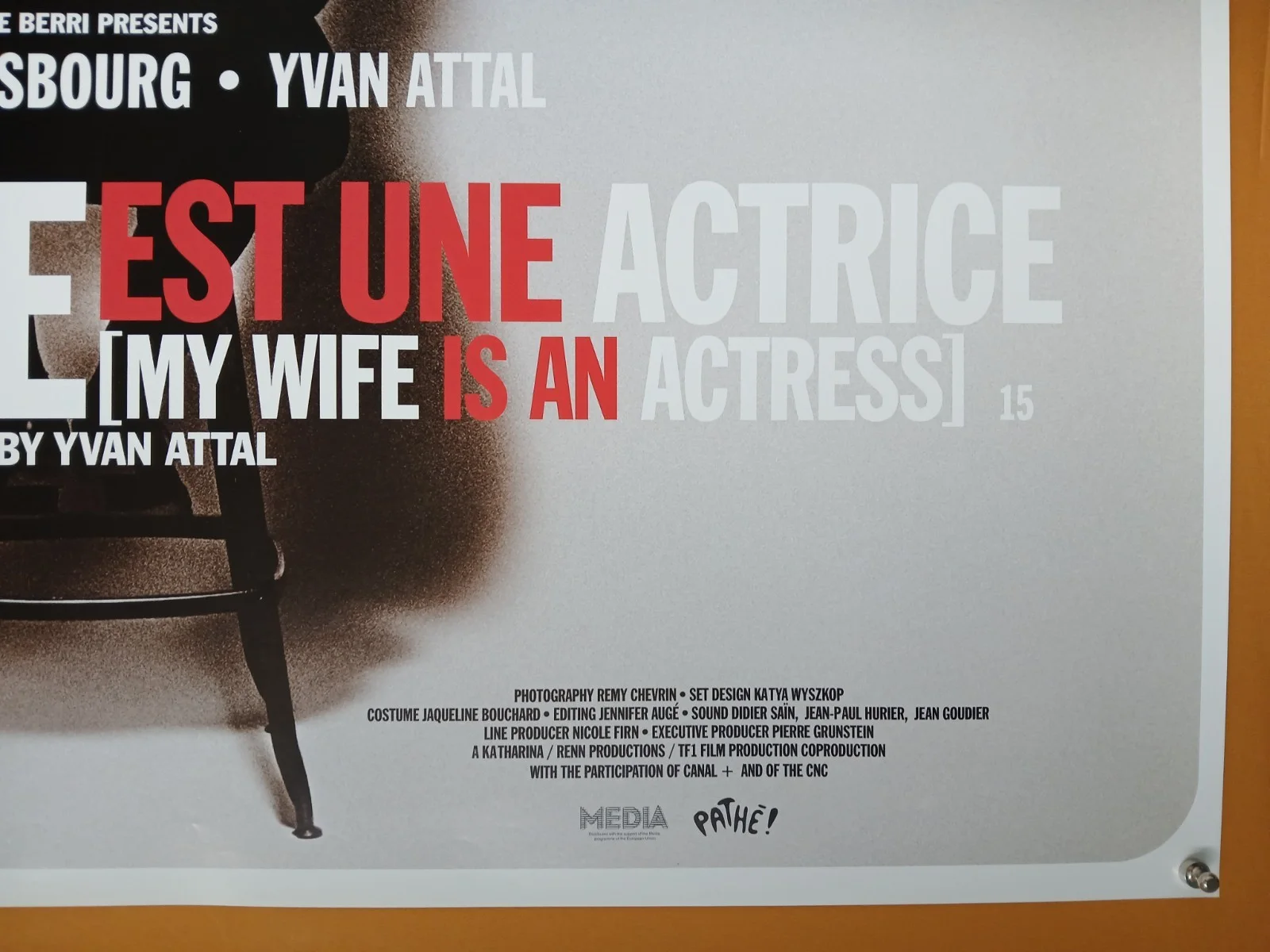 MA FEMME EST UNE ACTRICE (2001) original UK quad poster - Charlotte Gainsbourg, изображение 5