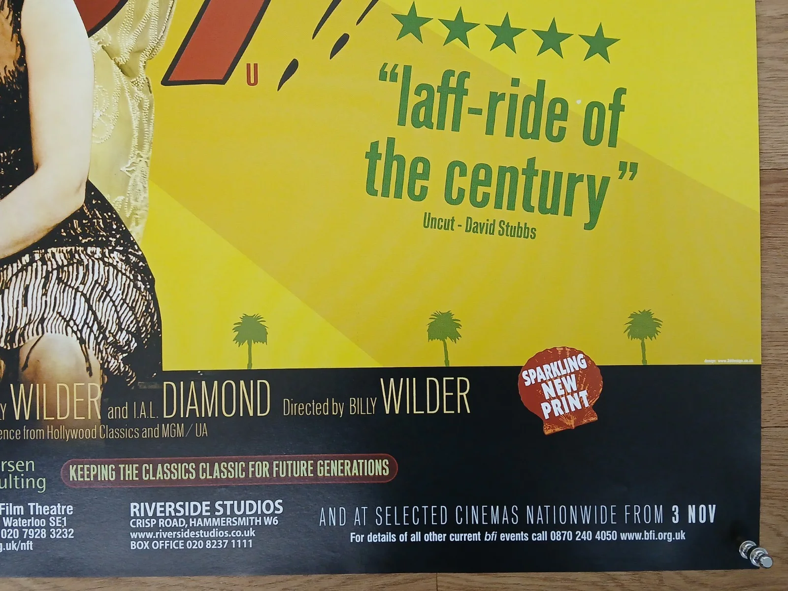 SOME LIKE IT HOT (1959, BFI RR 2000) original UK quad poster - Marilyn Monroe, изображение 5