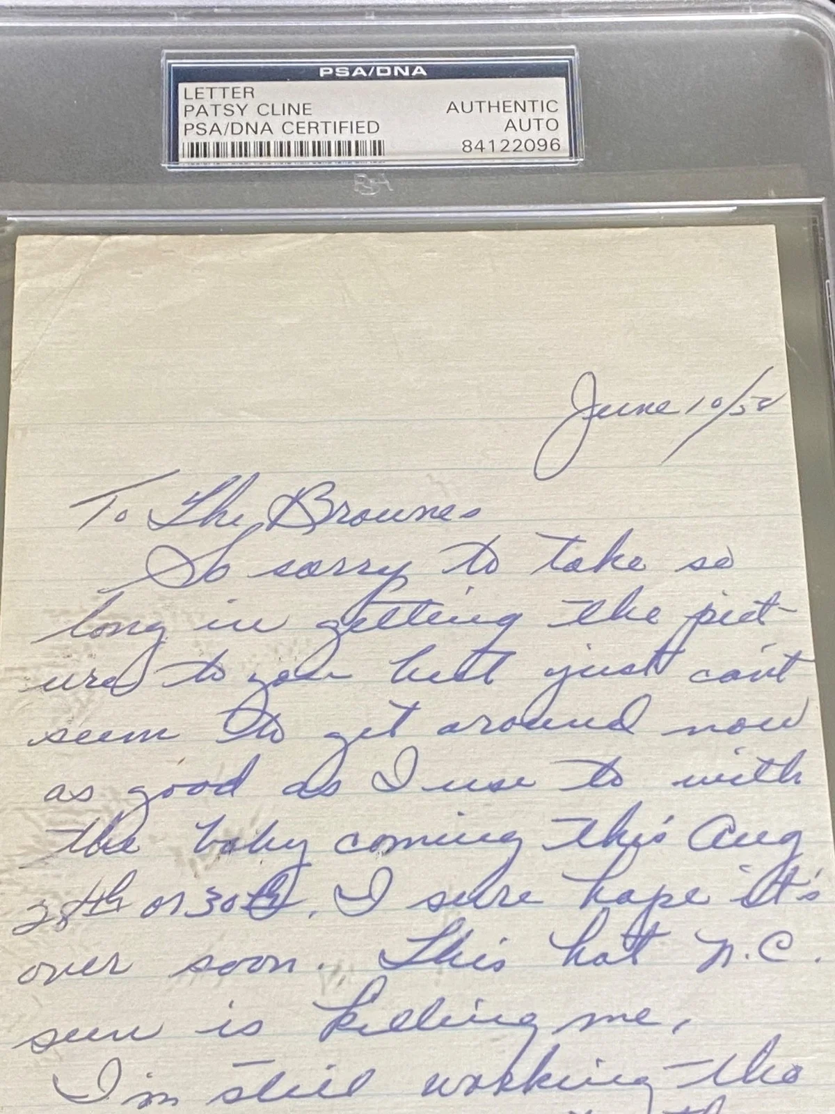 Patsy Cline ~ Signed Autographed Letter ~ PSA DNA Encased!, изображение 3
