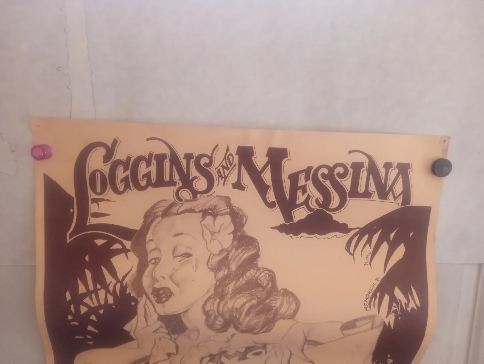 LAST CONCERT! RARE Vintage 1975 Kenny Loggins and Messina Concert Poster HAWAII, изображение 3