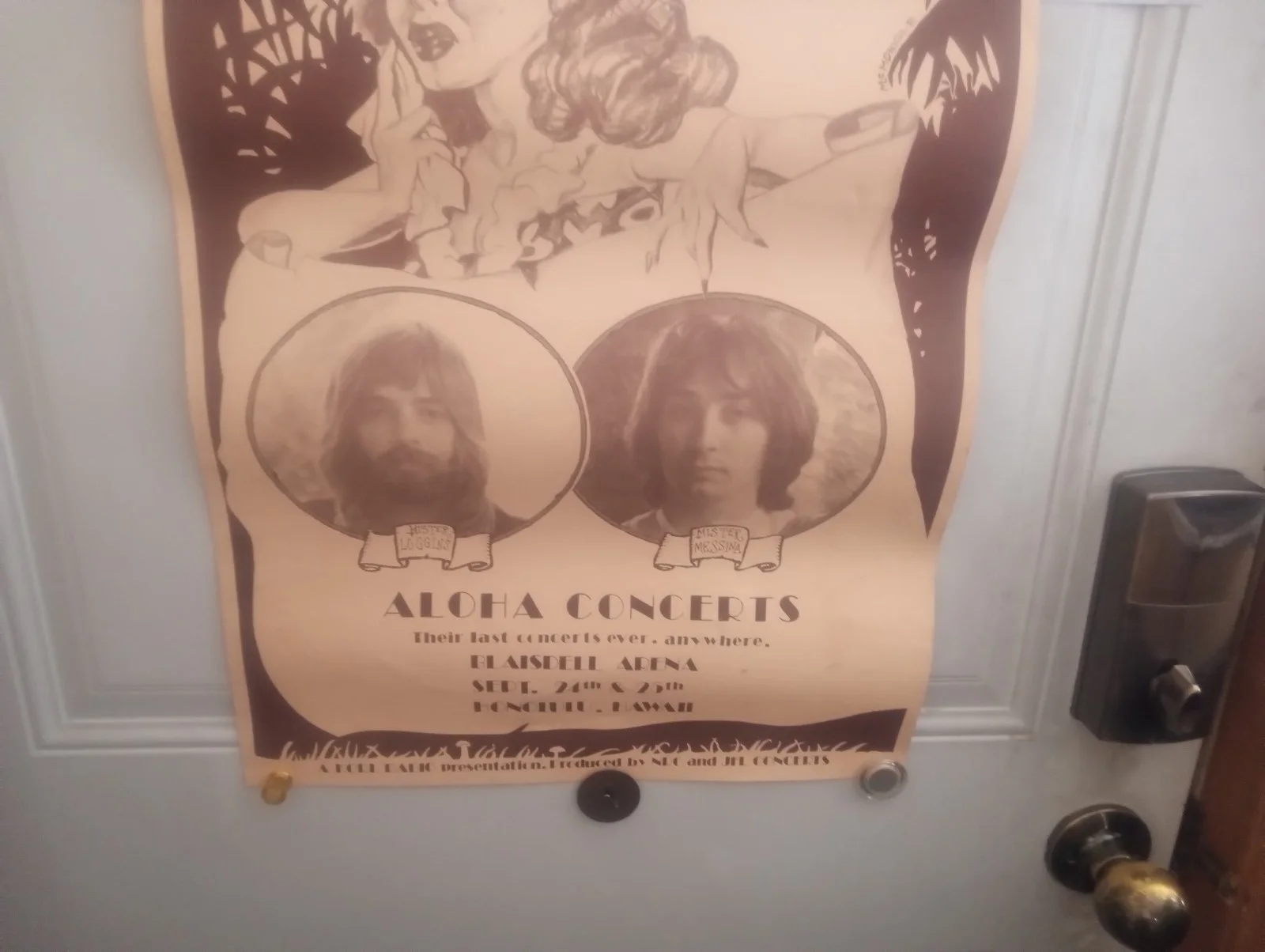 LAST CONCERT! RARE Vintage 1975 Kenny Loggins and Messina Concert Poster HAWAII, изображение 4
