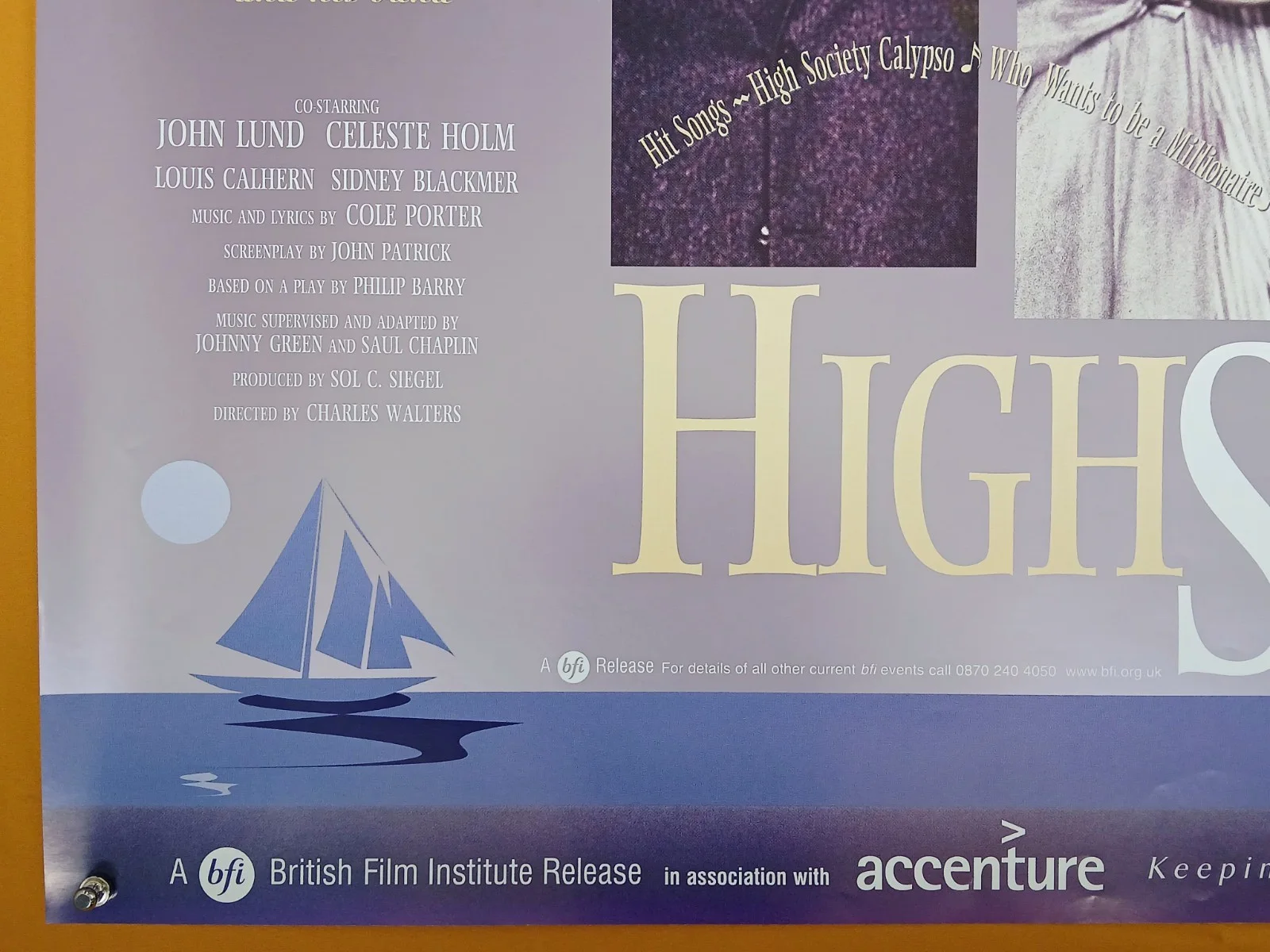 HIGH SOCIETY (1956, BFI RR2002) original UK quad poster - Crosby, Kelly, Sinatra, изображение 4