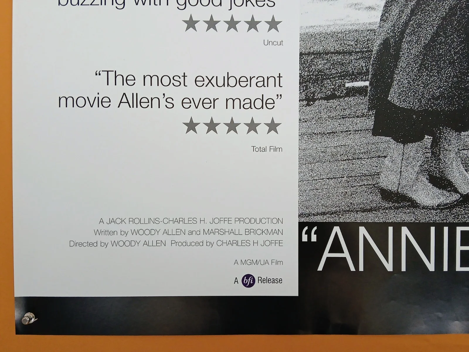ANNIE HALL (1977,BFI RR2001) original UK quad poster - Woody Allen, Diane Keaton, изображение 4