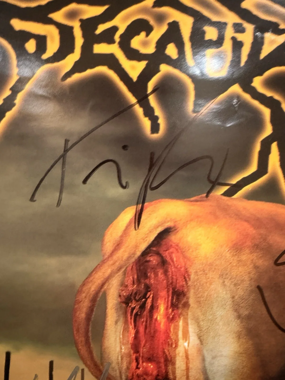 Cattle Decapitation 2004 “Humanure” Signed and Authenticated Poster JSA LOA, image 2