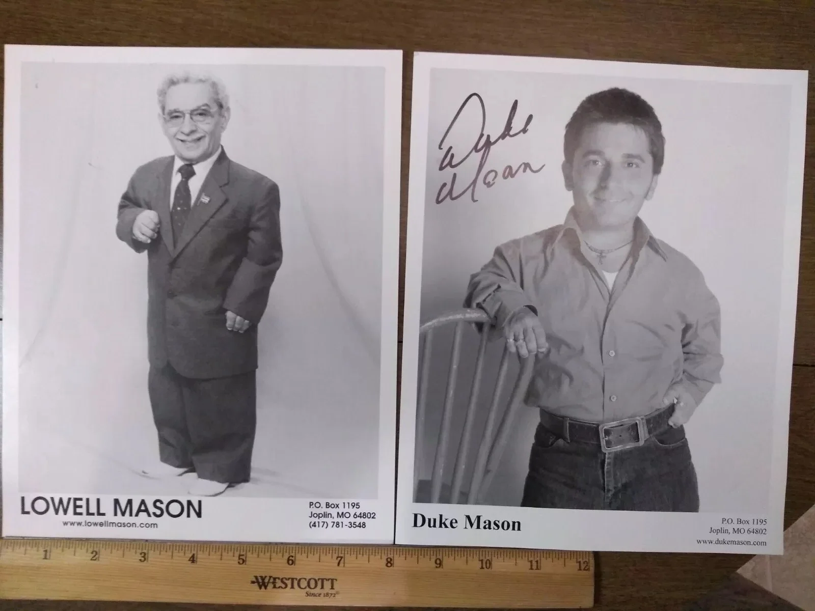 Lowell Mason Promo Photo & Duke Mason (1 signed autographed), image 2