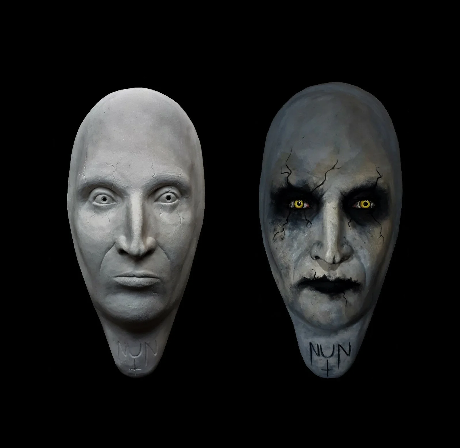life size bust valek nun the conjuring face prop painted, изображение 3