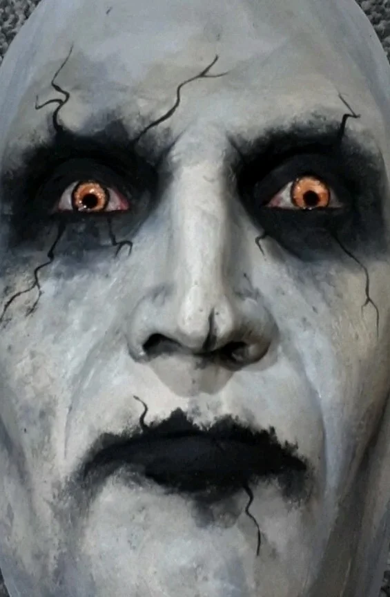 life size bust valek nun the conjuring face prop painted, изображение 4