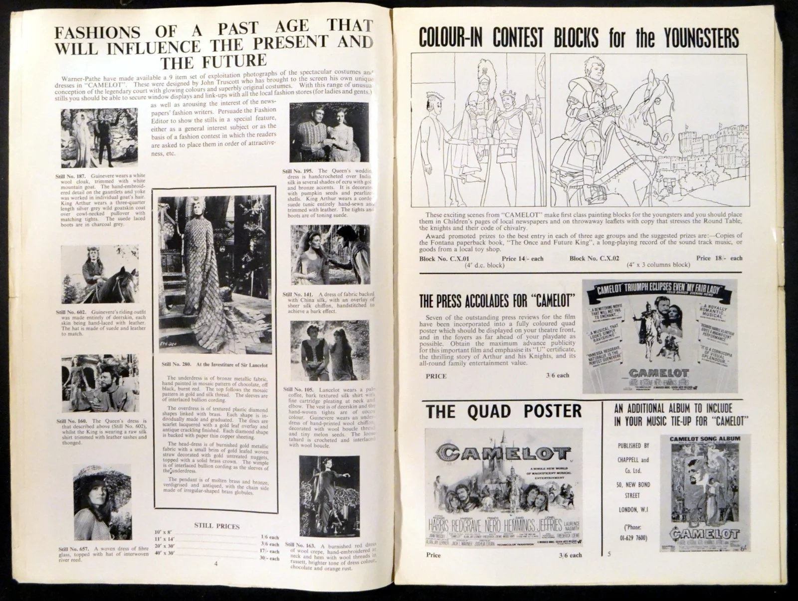 CAMELOT 1967 Richard Harris, Vanessa Redgrave, Franco Nero UK CAMPAIGN BOOK, изображение 3