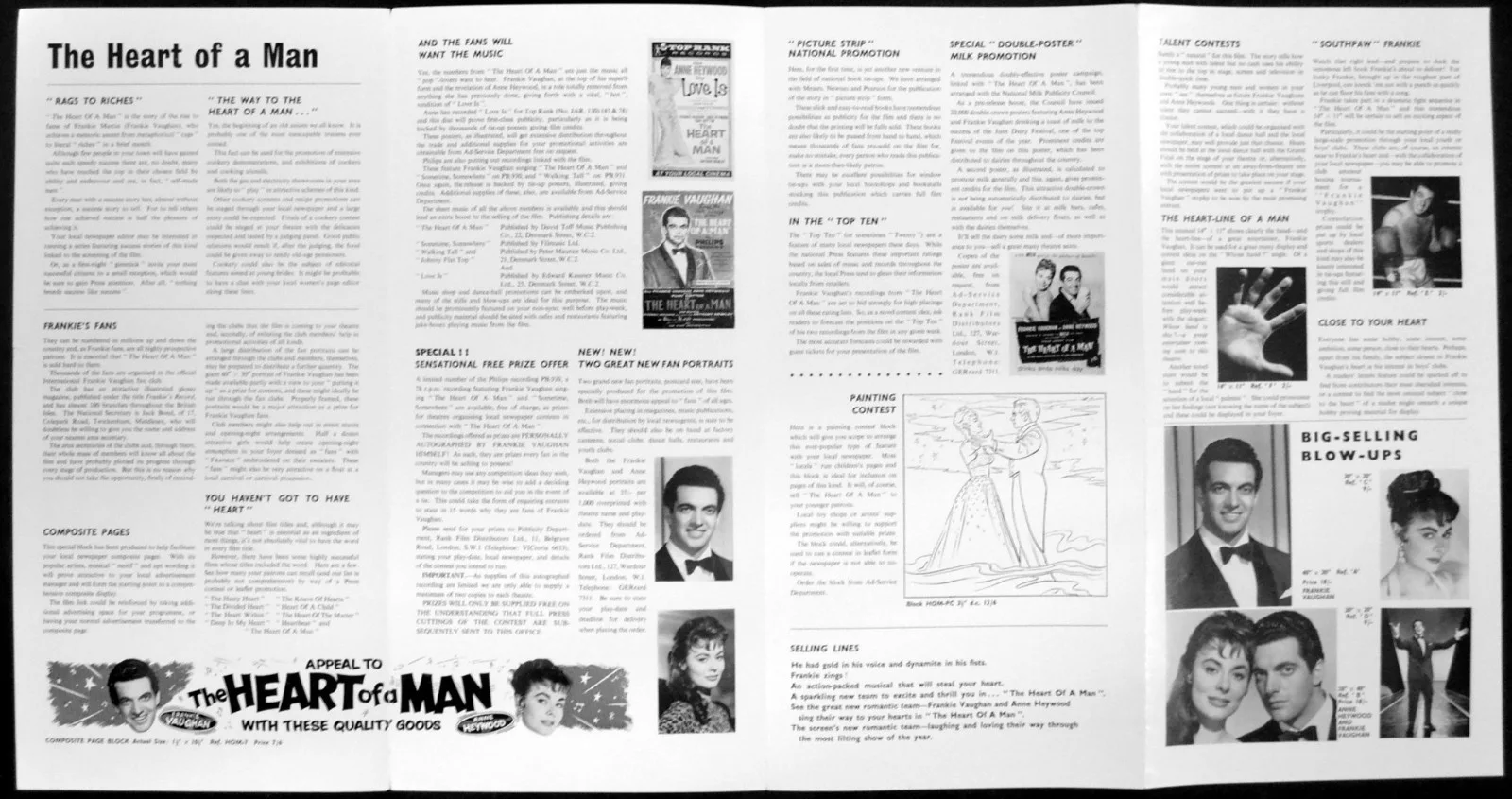 HEART OF A MAN 1959 Frankie Vaughan, Anne Heywood, Tony Britton UK PRESSBOOK, изображение 2