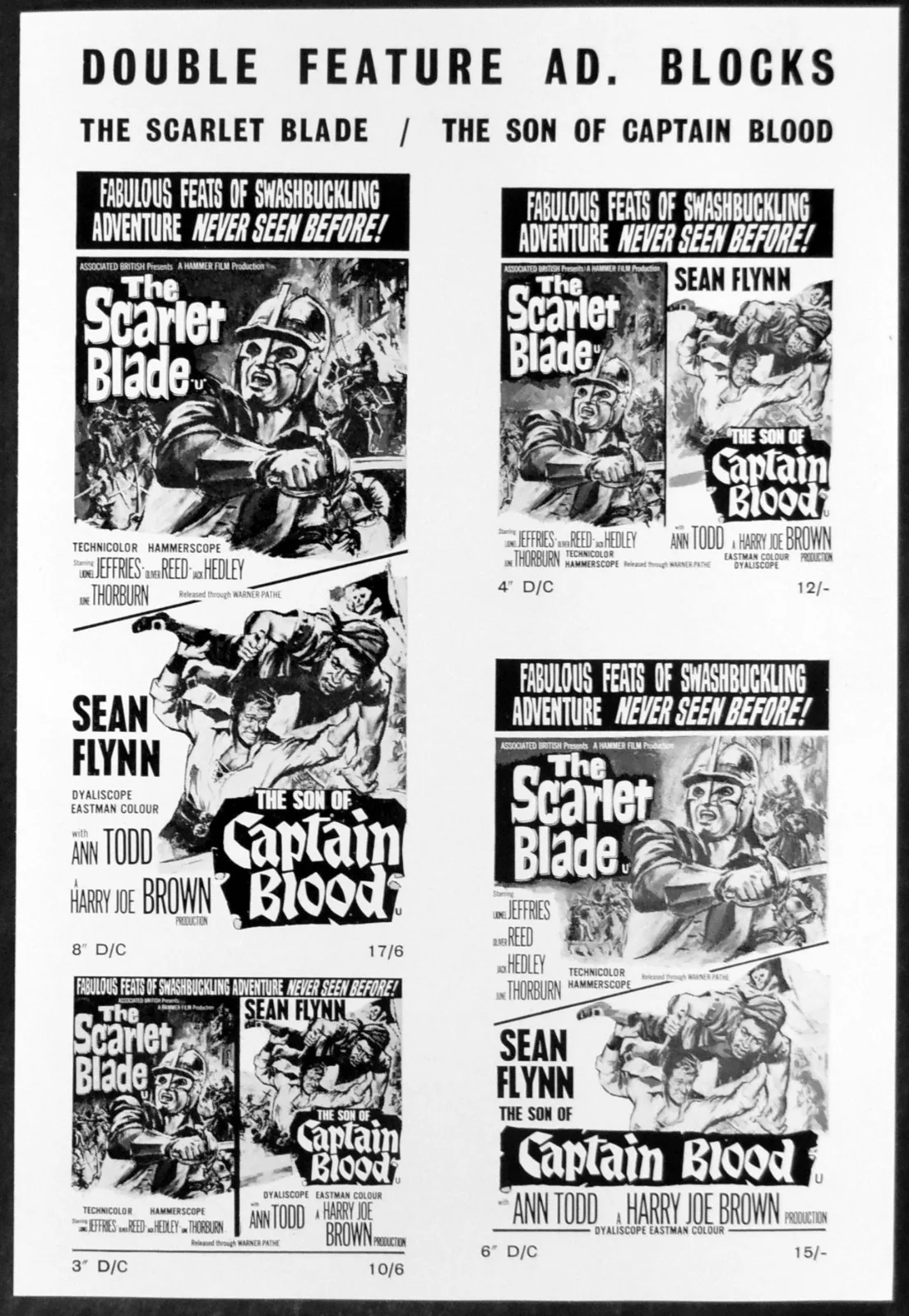 SON OF CAPTAIN BLOOD 1962 Sean Flynn, Ann Todd UK CAMPAIGN BOOK, изображение 2