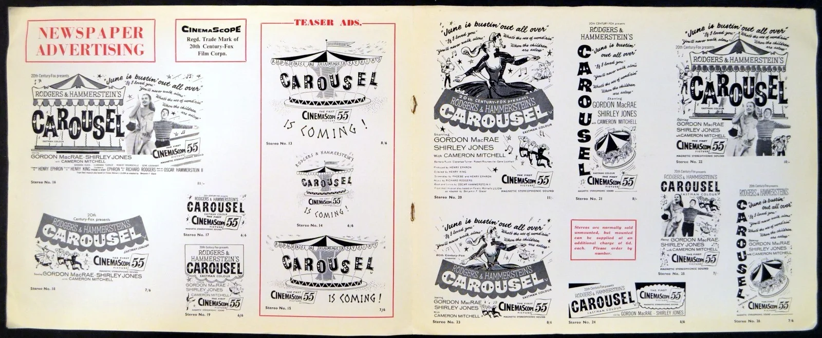 CAROUSEL 1956 Gordon MacRae, Shirley Jones, Cameron Mitchell UK PRESSBOOK, изображение 3