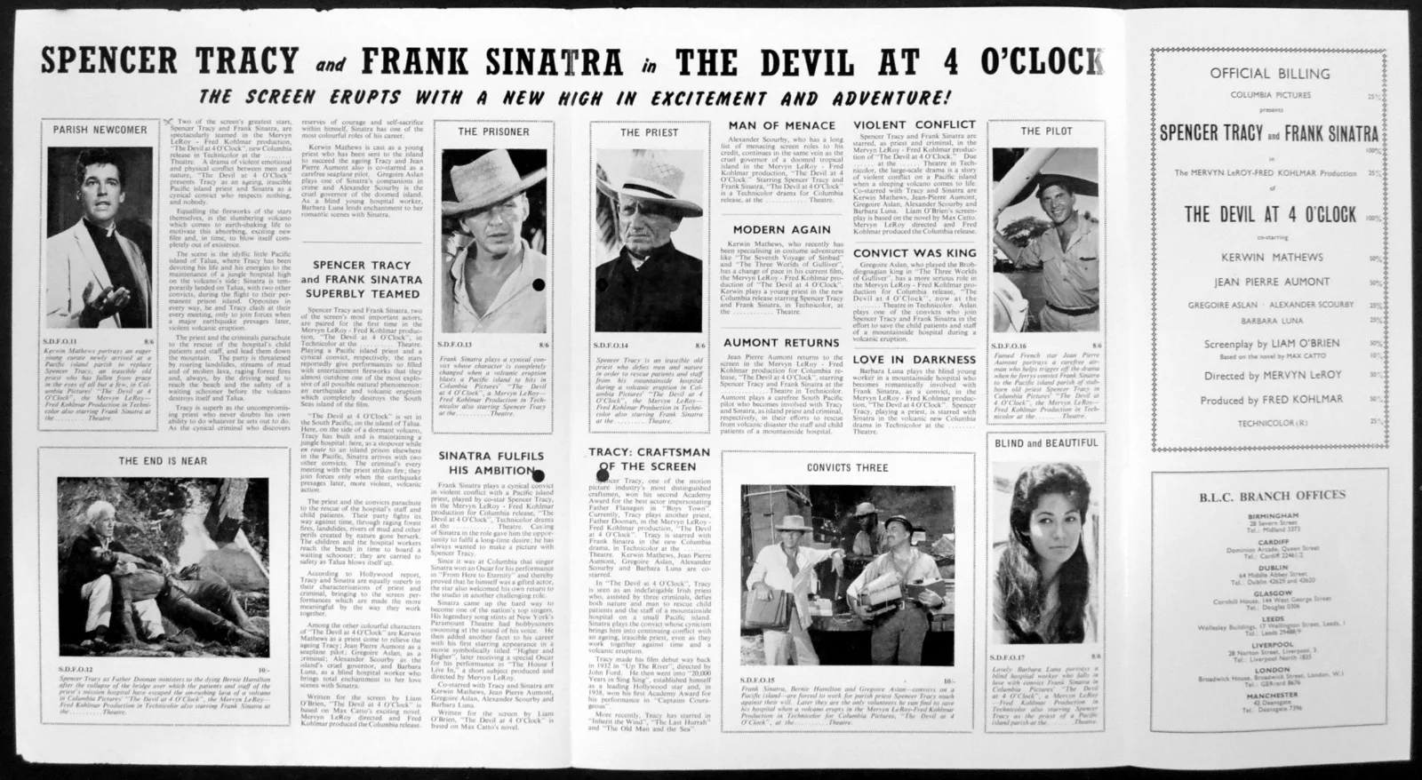 DEVIL AT 4 O’CLOCK 1961 Spencer Tracy Frank Sinatra Kerwin Mathews CAMPAIGN BOOK, image 2