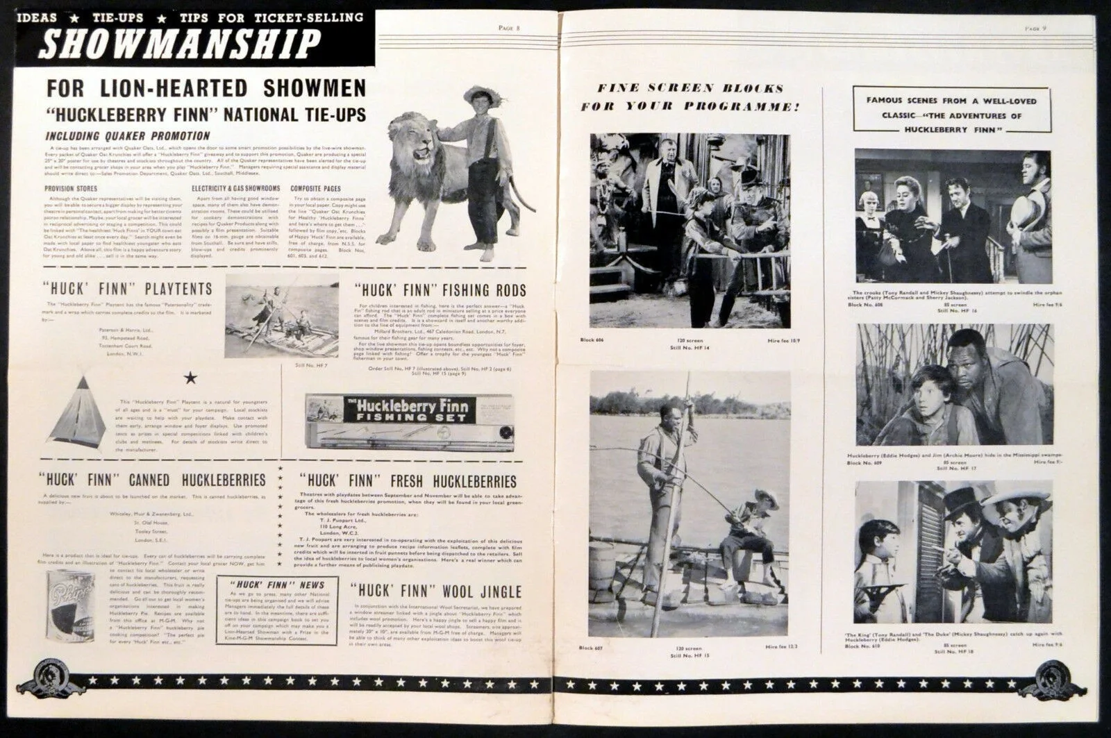 ADVENTURES OF HUCKLEBERRY FINN 1960 Tony Randall, Patty McCormack UK PRESSBOOK, изображение 5