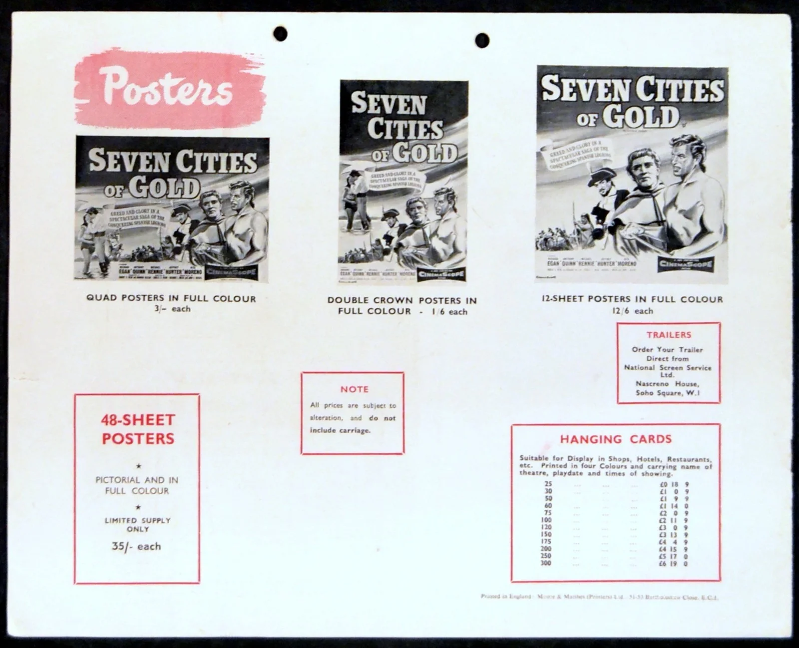 SEVEN CITIES OF GOLD 1955 Richard Egan, Anthony Quinn UK CAMPAIGN BOOK, изображение 2