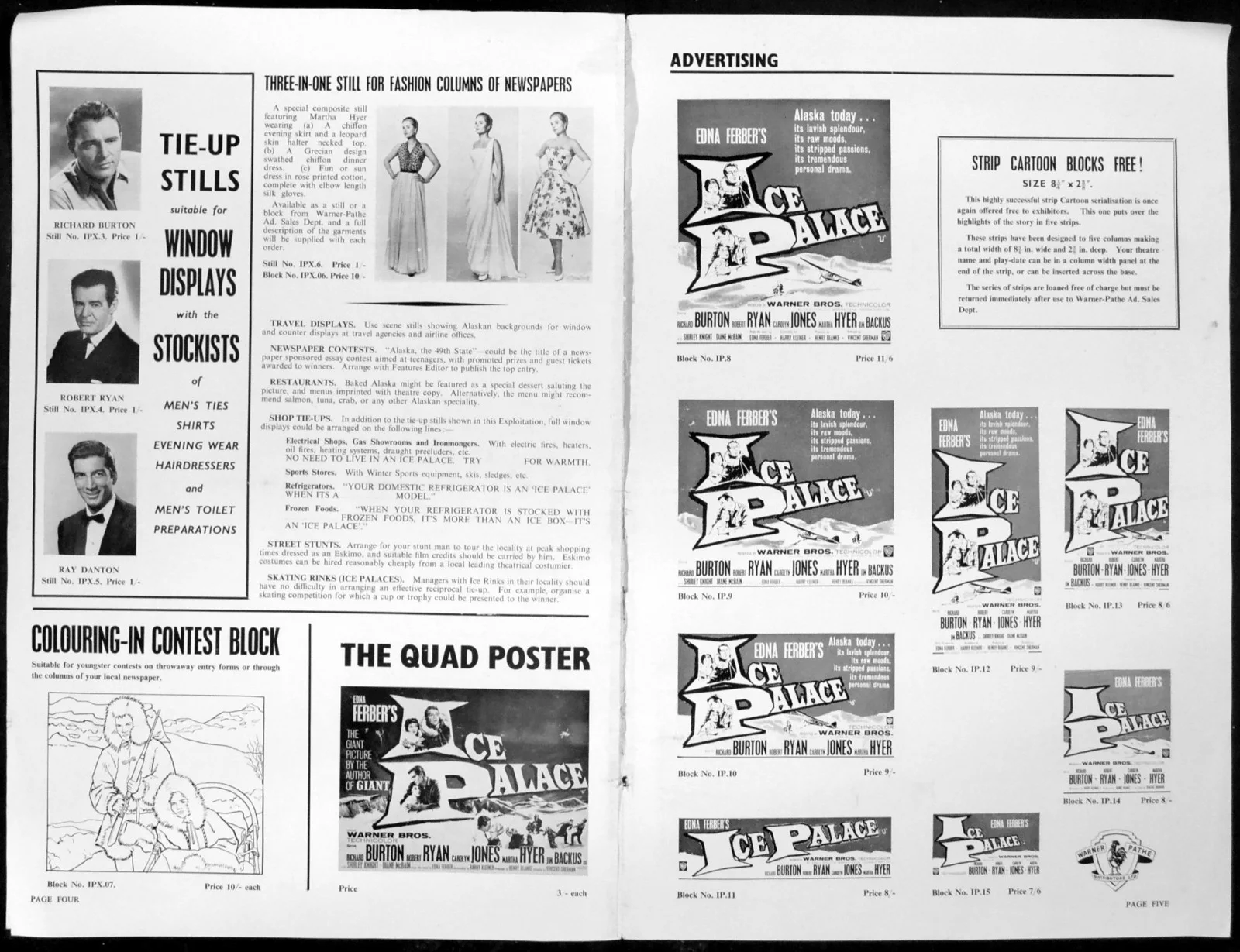 ICE PALACE 1960 Richard Burton, Robert Ryan, Carolyn Jones UK CAMPAIGN BOOK, изображение 2