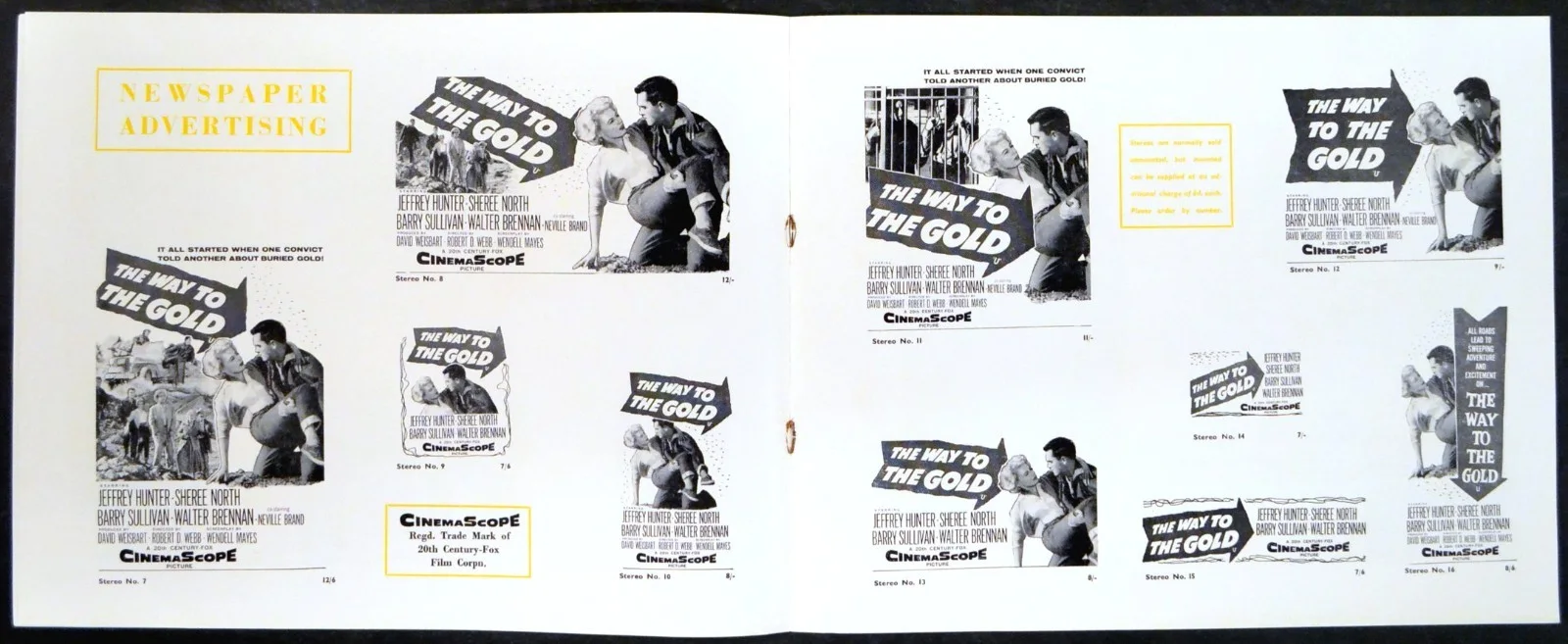 WAY TO THE GOLD 1957 Jeffrey Hunter Sheree North Barry Sullivan UK CAMPAIGN BOOK, изображение 2