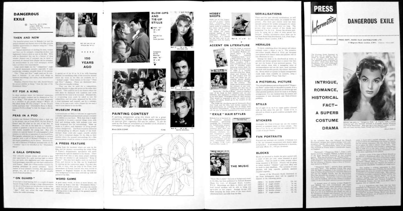 DANGEROUS EXILE 1958 Louis Jourdan, Belinda Lee, Keith Michell UK CAMPAIGN BOOK, image 2