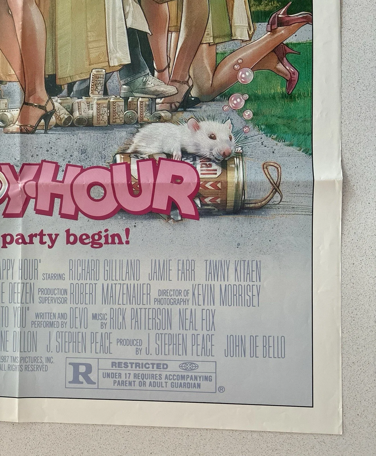 HAPPY HOUR / SOUR GRAPES ORIGINAL US ONE SHEET POSTER DREW STRUZAN TAWNY KITAEN, изображение 3