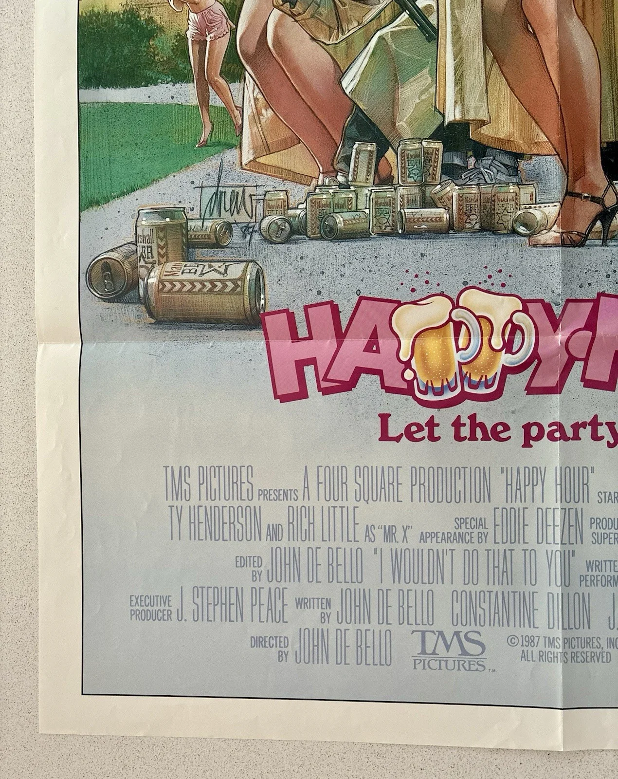 HAPPY HOUR / SOUR GRAPES ORIGINAL US ONE SHEET POSTER DREW STRUZAN TAWNY KITAEN, изображение 4