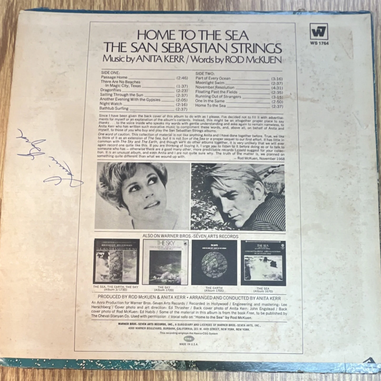 The San Sebastian Strings 'Home to the Sea' Autographed Original Vinyl Record, image 2