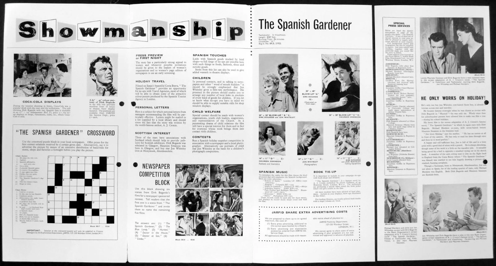 SPANISH GARDENER 1956 Dirk Bogarde, John Whiteley, Michael Hordern UK PRESSBOOK, изображение 2