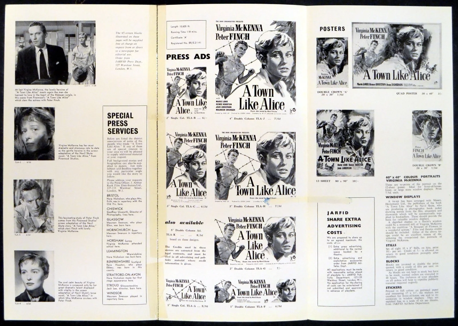 A TOWN LIKE ALICE 1956 Virginia McKenna, Peter Finch Marie Lohr UK CAMPAIGN BOOK, изображение 2