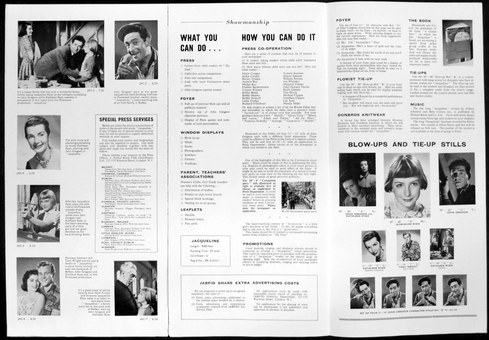 JACQUELINE 1956 John Gregson, Kathleen Ryan, Noel Purcell UK CAMPAIGN BOOK, image 2