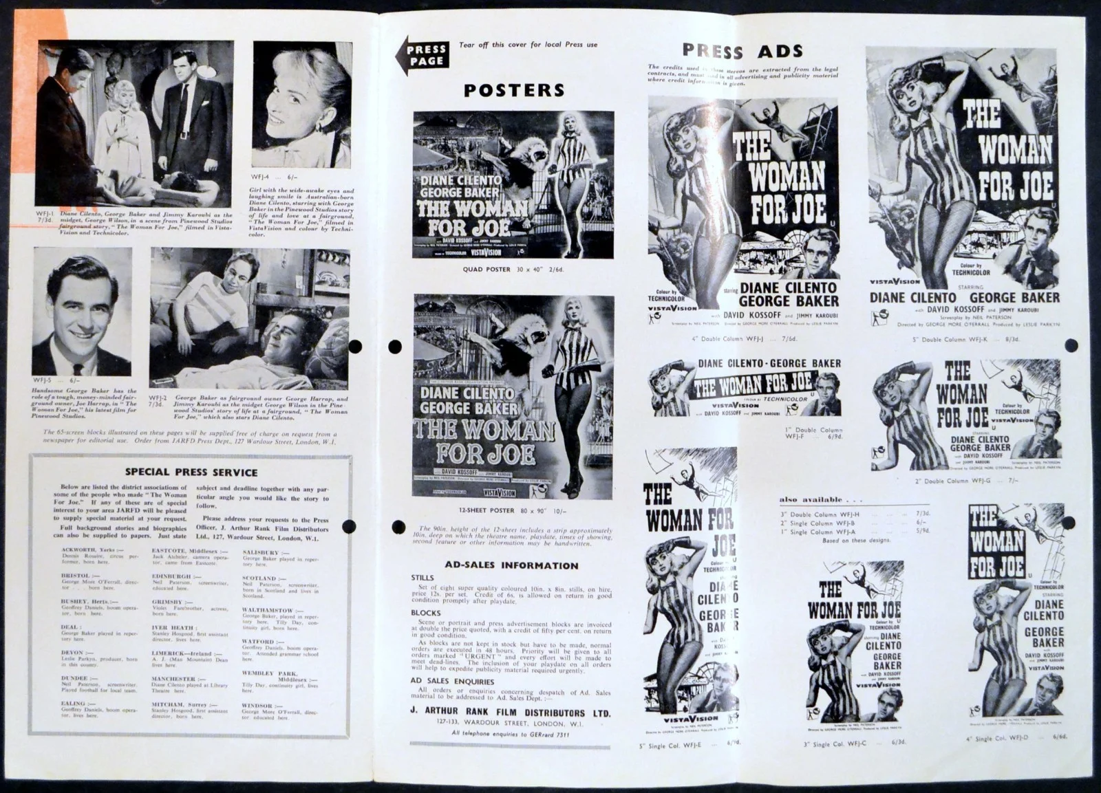 WOMAN FOR JOE 1955 Diane Cilento, George Baker, David Kossoff UK CAMPAIGN BOOK, image 2