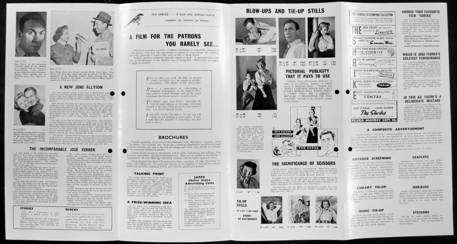 SHRIKE 1955 José Ferrer, June Allyson UK CAMPAIGN BOOK, изображение 2