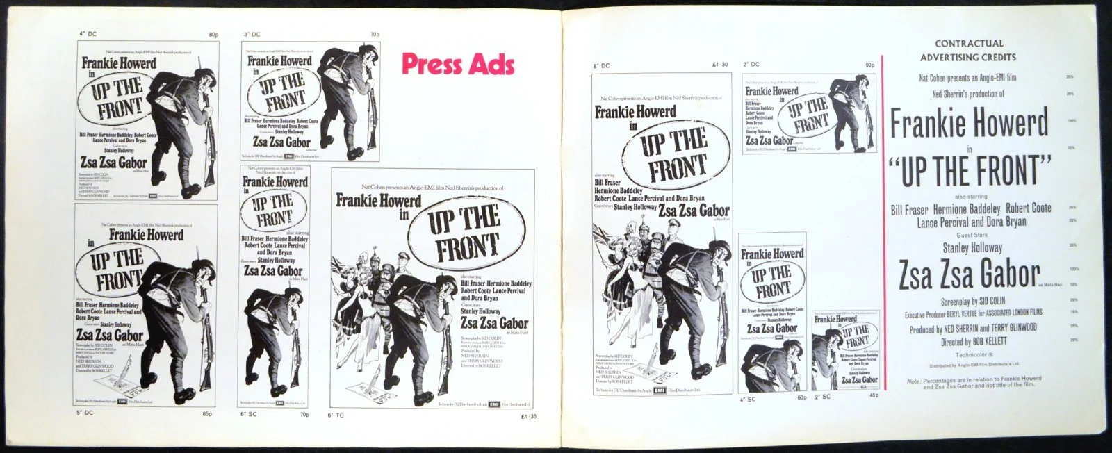 UP THE FRONT 1972 Frankie Howerd, Bill Fraser Hermione Baddeley UK CAMPAIGN BOOK, image 2