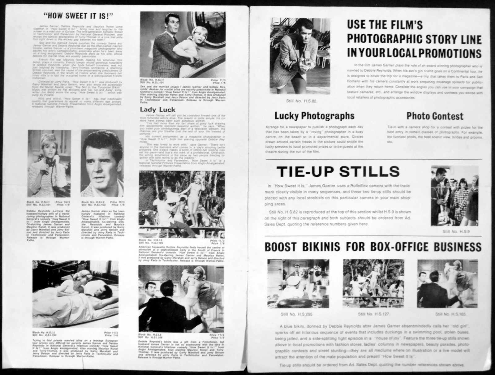 HOW SWEET IT IS! 1968 James Garner, Debbie Reynolds UK CAMPAIGN BOOK, изображение 2